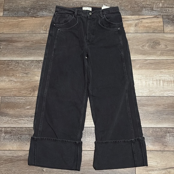NWT Free People We The Free Final Countdown Cuffed Jeans 27 Black - Picture 4 of 12
